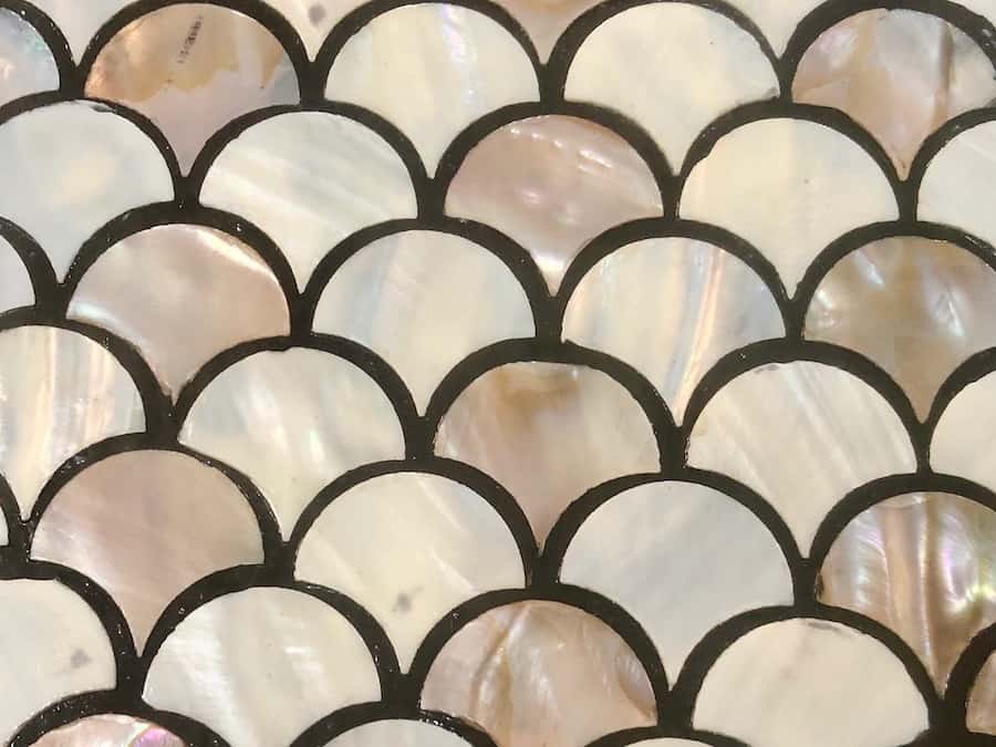 White and pink mother of pearl 