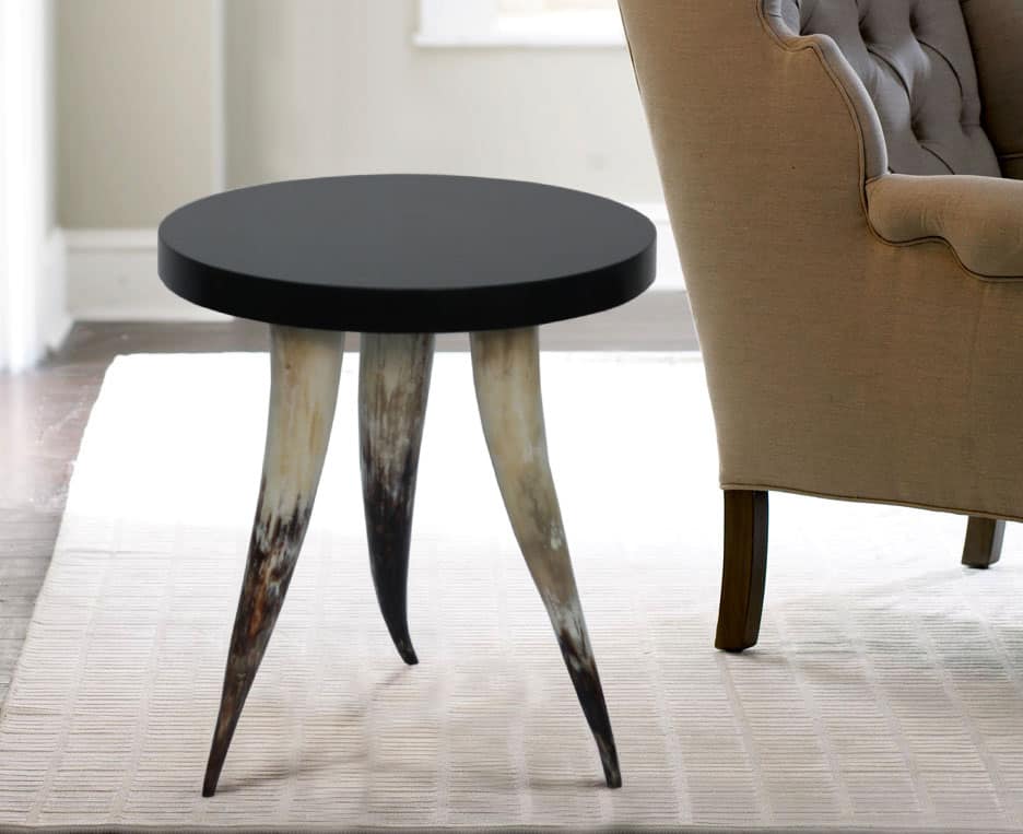 Ankole Watusi Cow horns used as table legs.