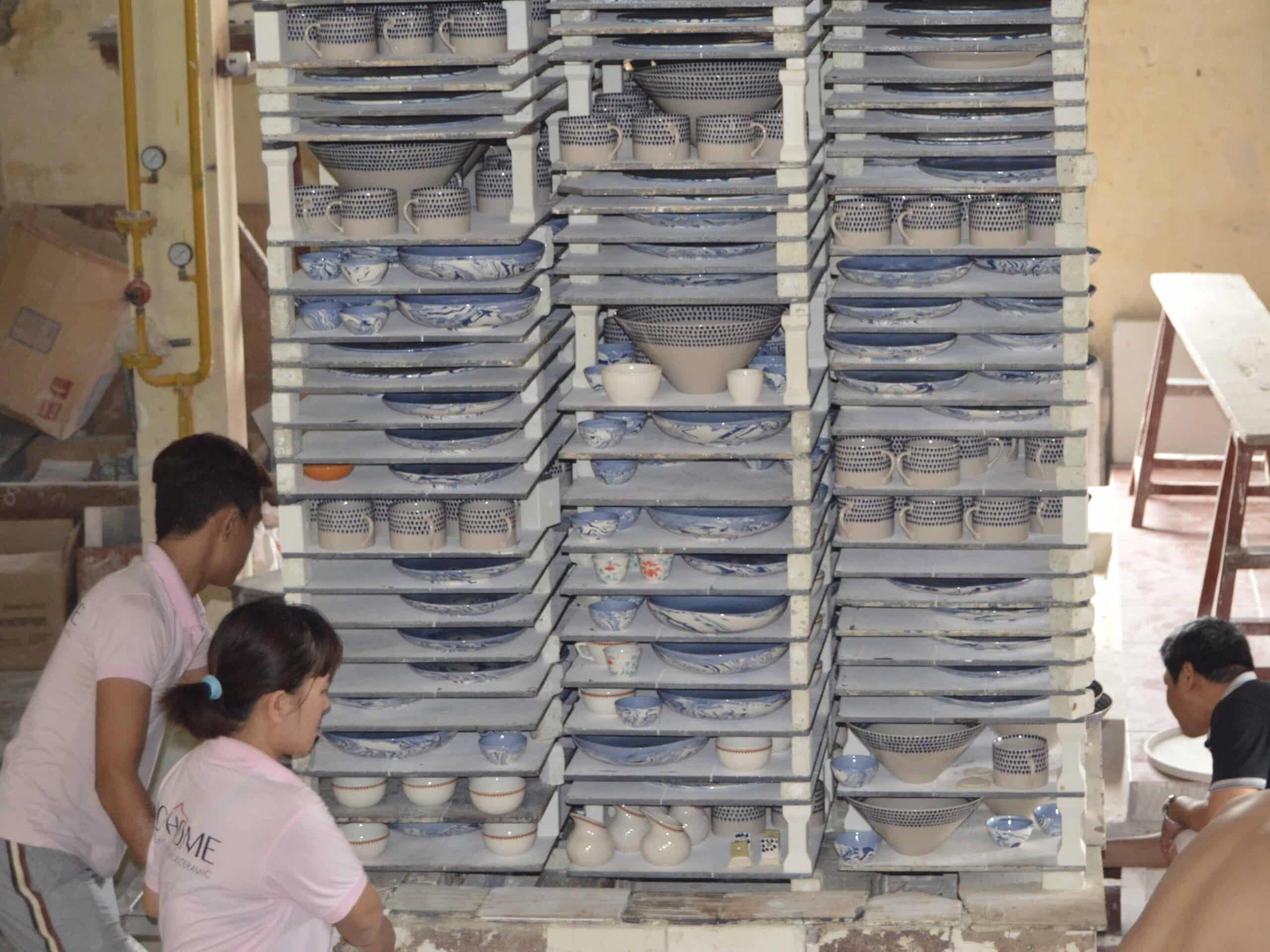 Unloading the kiln in Bat Trang, Vietnam