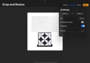 Procreate Crop Settings