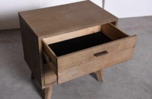 This Dresser Comes In A Brushed Wood Design