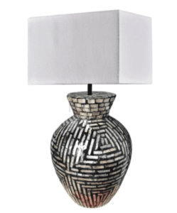 Mother of Pearl With White Lamp Shades