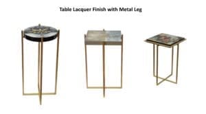 Table Lacquer Finish with Metal Leg