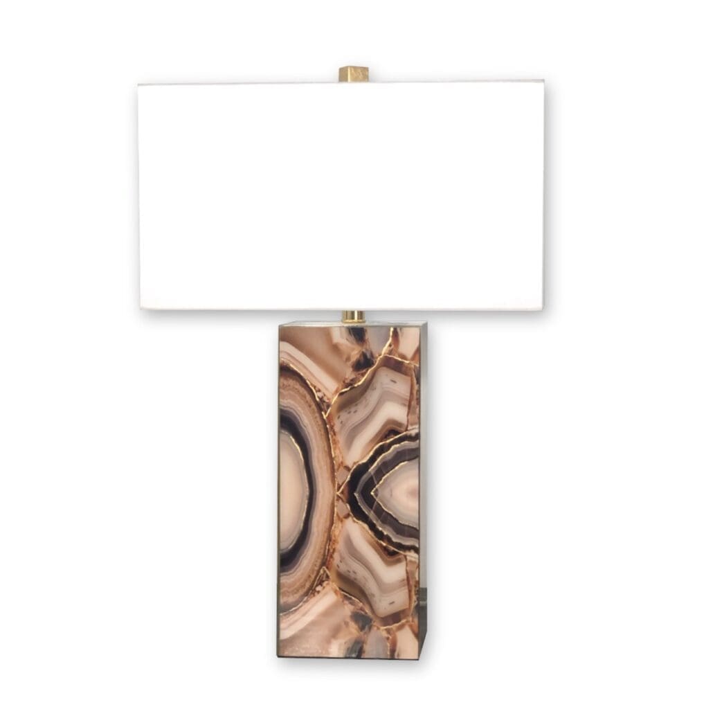 Rock-Inspired Elegance Rectangular Lamp