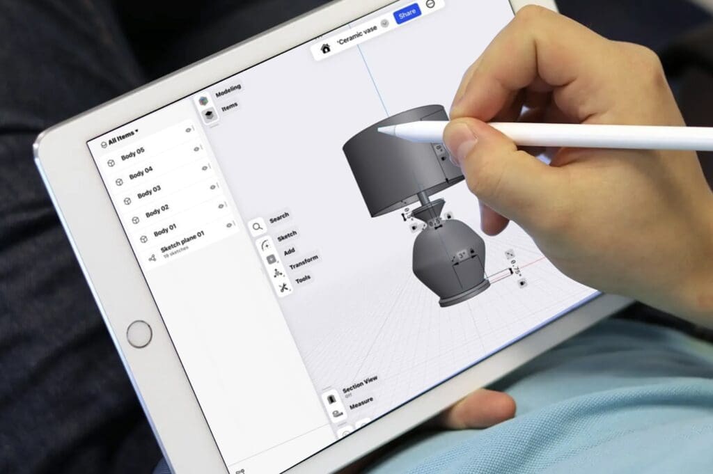 Designing a table lamp model in Shapr3D