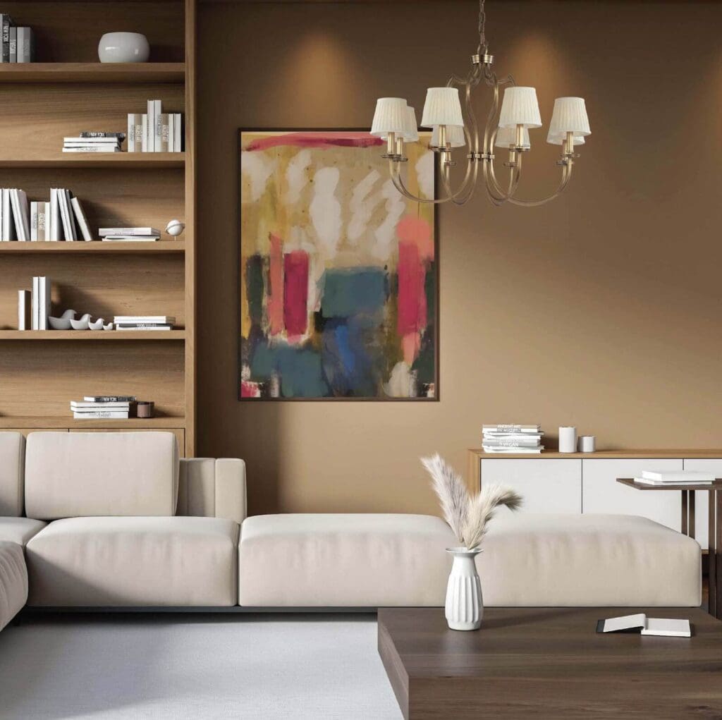 Room Set with Brass Chandelier