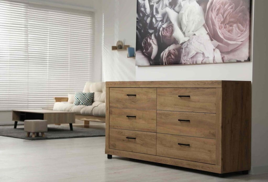 Room Set with Brown Cabinet