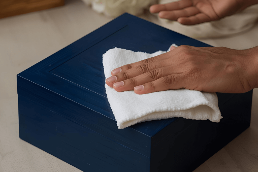 Use a soft cloth to clean off dust from your lacquerware