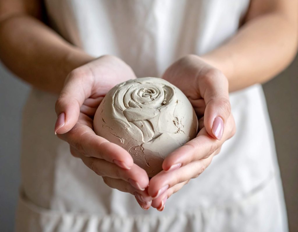 Artisan with clayh 