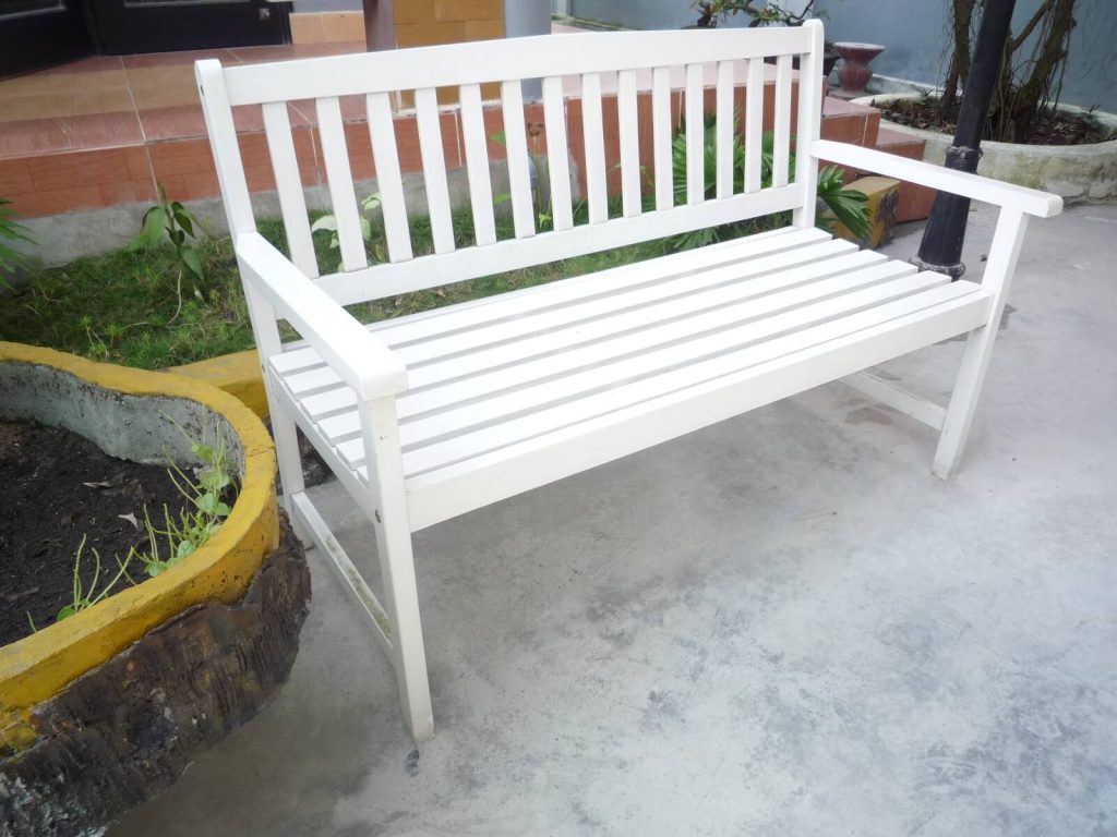 Bench out of Acacia wood.  