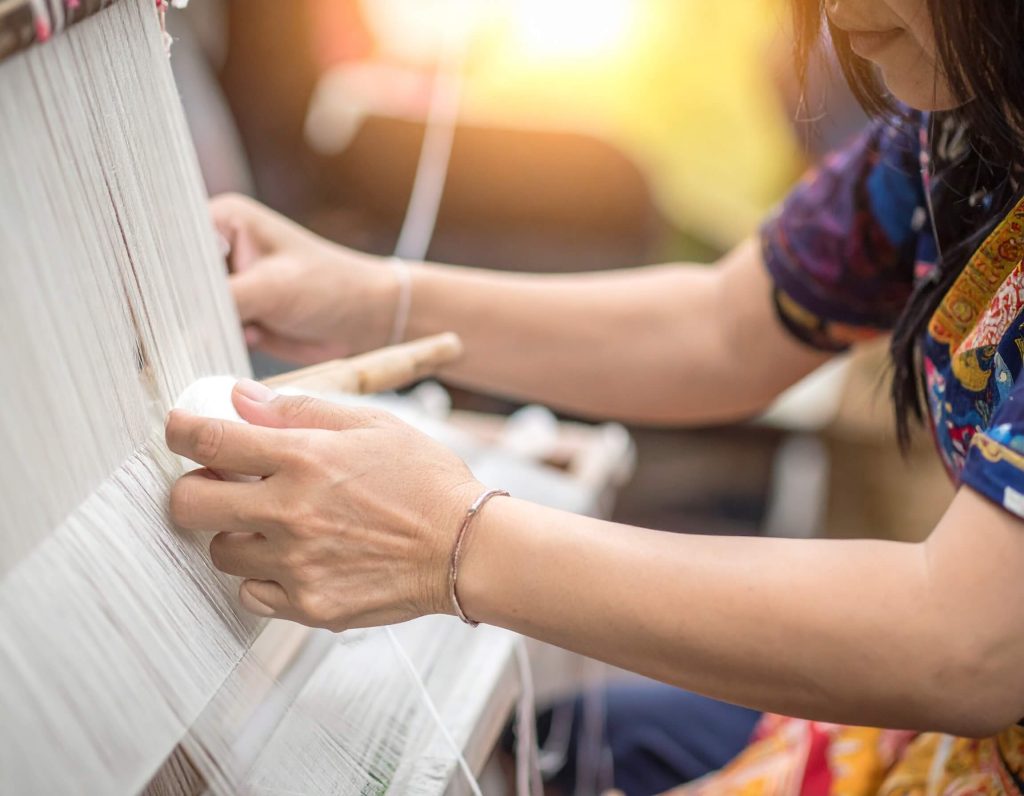 Hand weaving fabrics