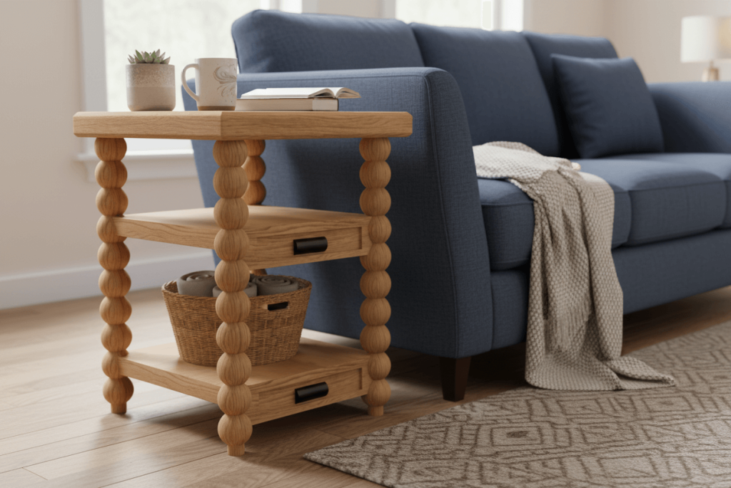 Mondoro's Acacia wood table, shows off the Acacia