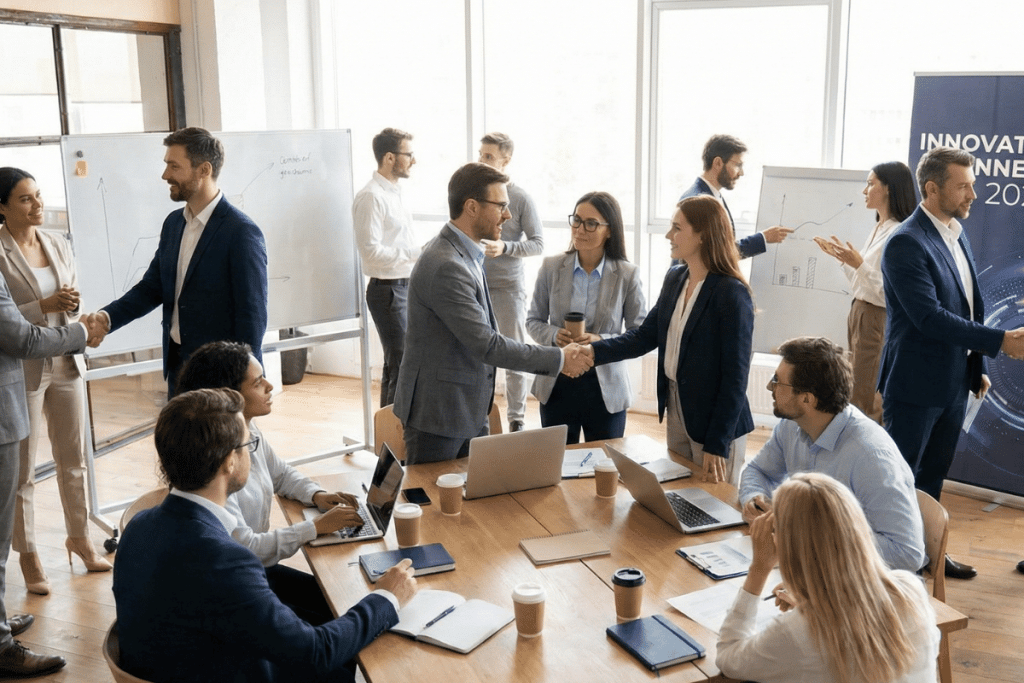 Collaborating and networking.