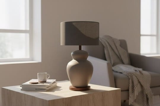 Ceramicl and AI Design, created lamp  with Shapr3D and brought to life through visualization.