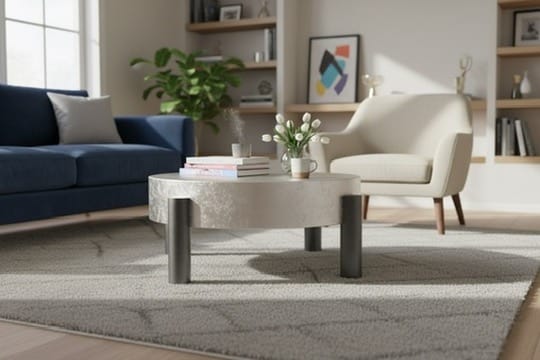 Mother of Pearl and AI Design, created coffee table with Shapr3D and brought to life through visualization.