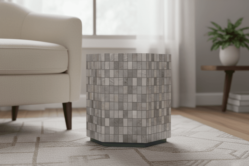 Example of a Mother of Pearl Table in a Roomset - Generated by Google Gemini with my design.