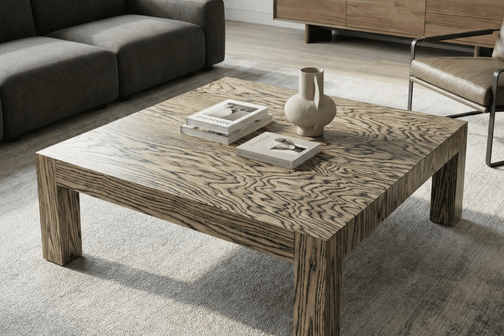 Coffee Table Made Out of Engineered Wood Veneer 