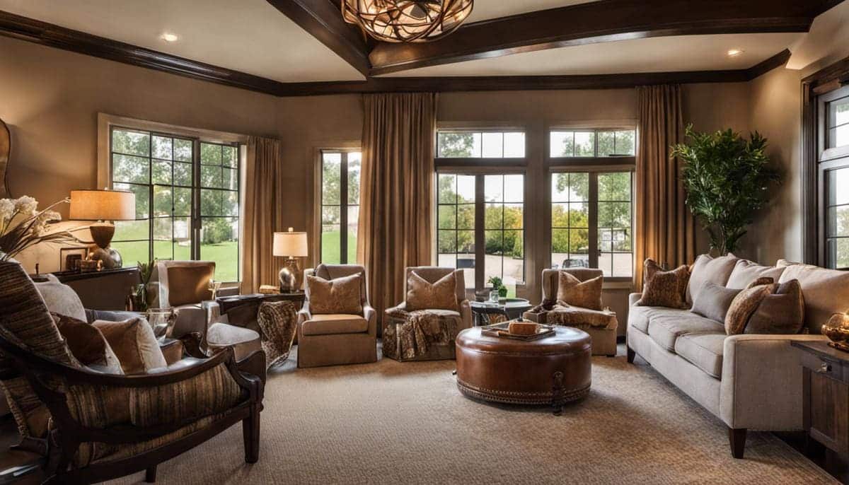 Image of a cozy and inviting family home with warm tones and comfortable furniture
